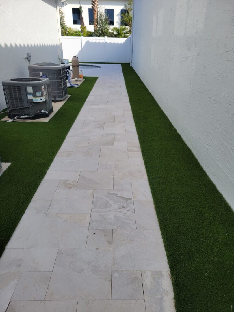 Artificial turf outside a home in Palm Beach Gardens, FL.